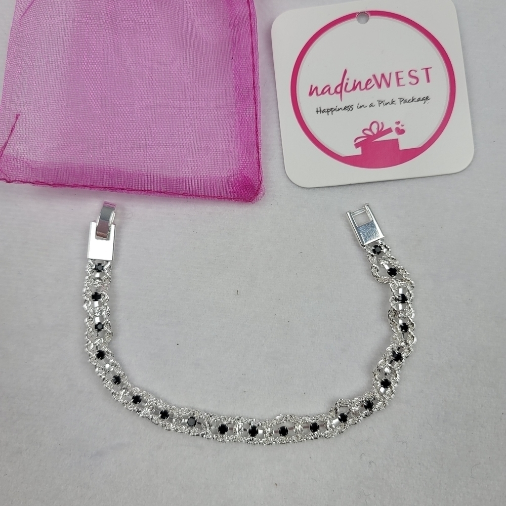 NWT Nadine West black and‎ white tennis bracelet